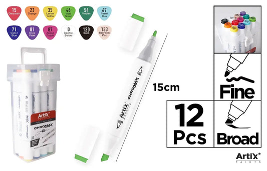 ArtiX - ROTULADOR DOBLE PUNTA BOCETOS 12 UDS