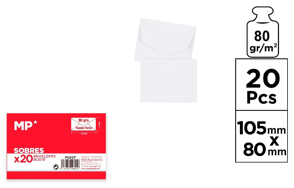 MP - SOBRE VISITA 105 x 80 mm 20 Uds