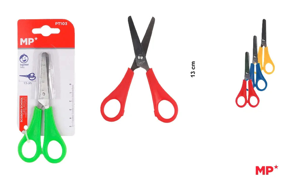 MP - TIJERA ESCOLAR 13 cm BLÍSTER