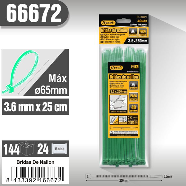 Liyset - Bridas de Nailon 3.6 x 250mm