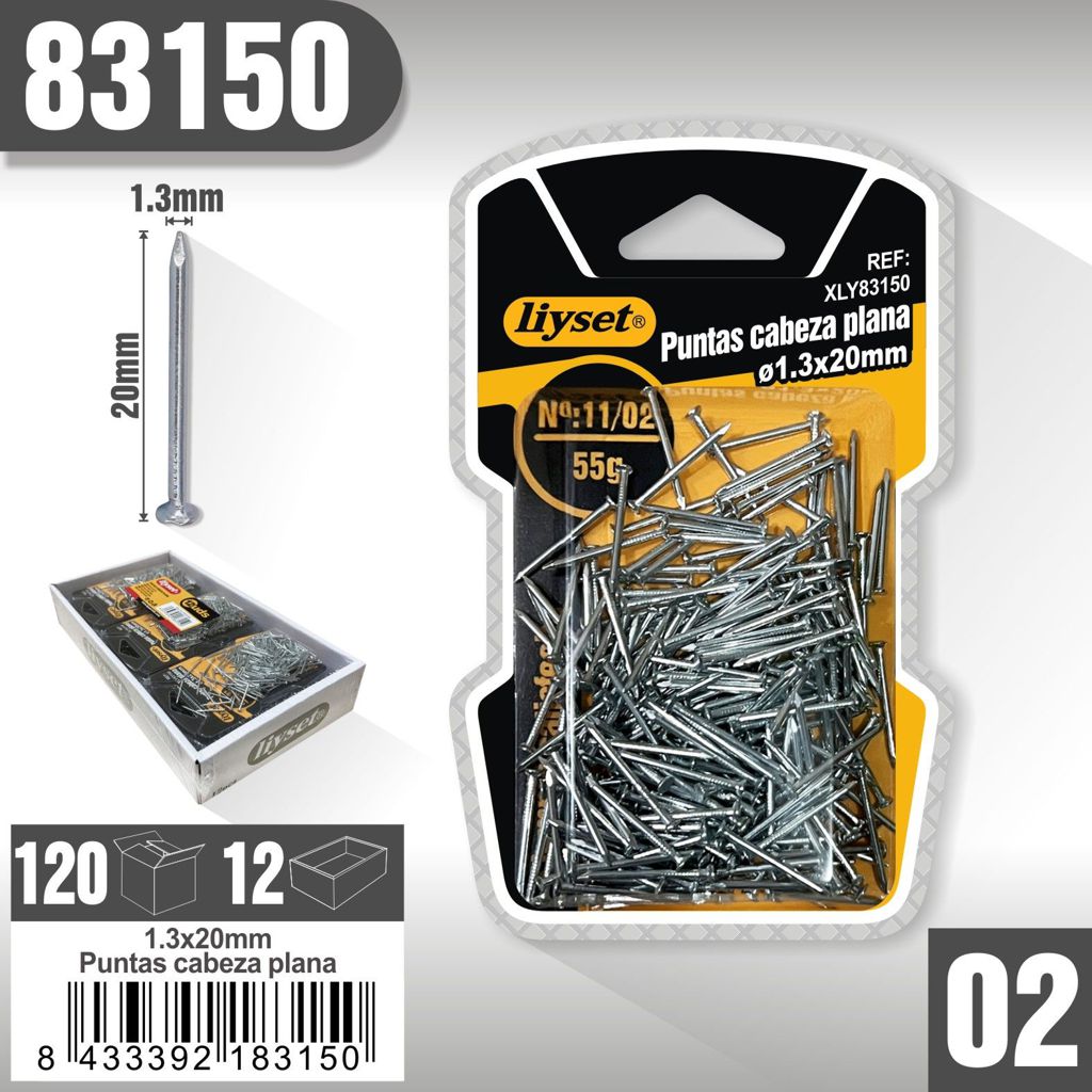 Liyset - Puntas Cabeza Plana 1.3 x 20mm