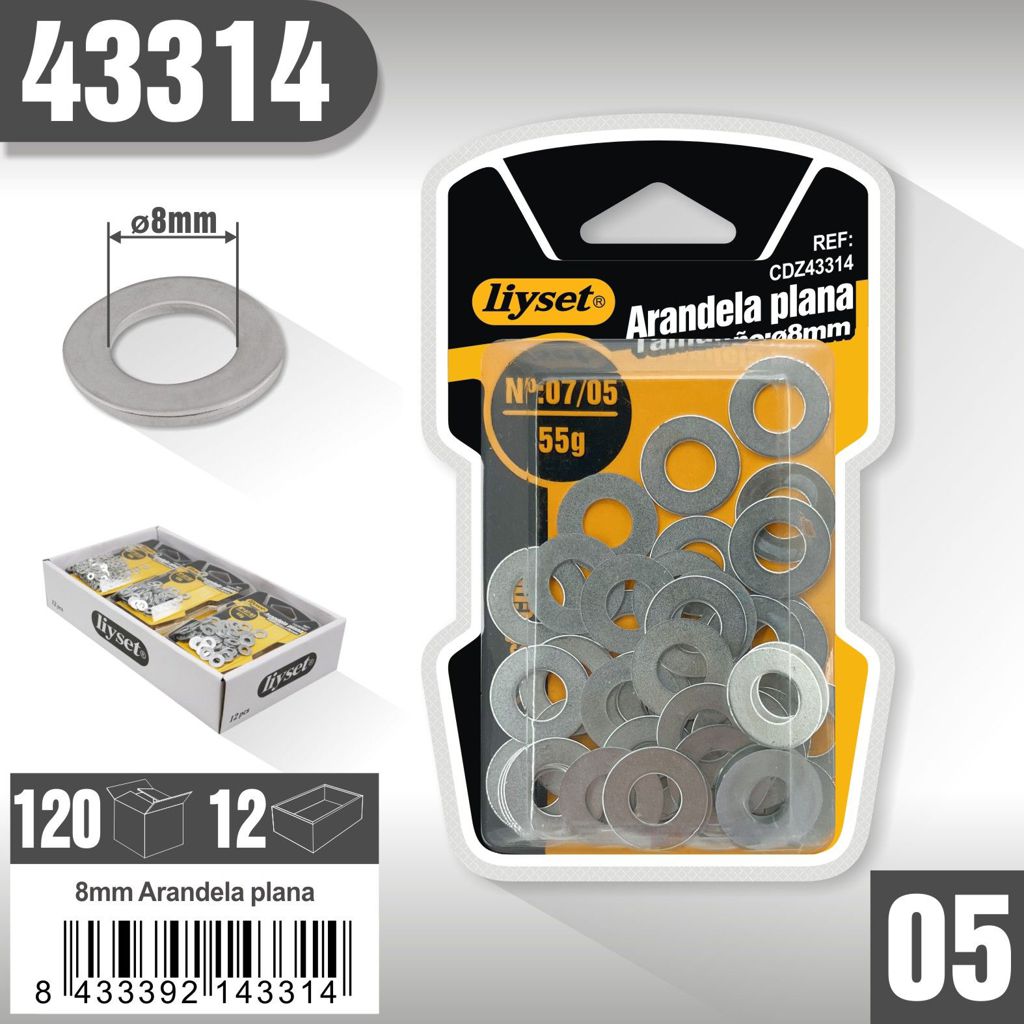 Liyset - Arandela Plana 8mm