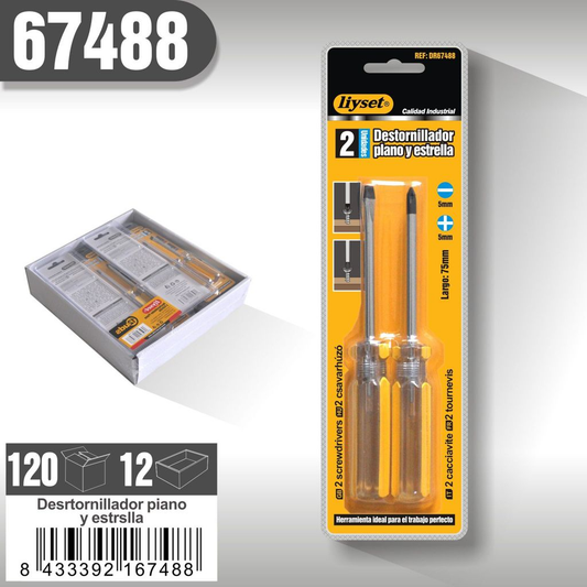 Liyset - Destornillador Plano y Estrella 5mm
