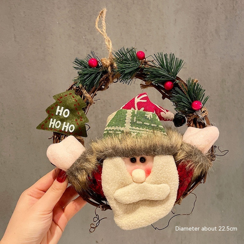 Navidad - Colgante con adornos de anillo de vid navideña - Zhibo