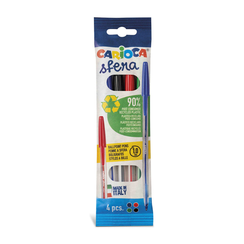 Carioca - Bolígrafo Sfera Colores Surtidos - 4 Uds