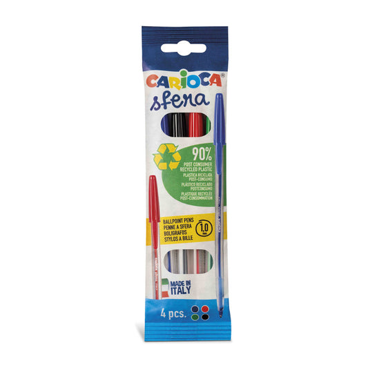 Carioca - Bolígrafo Sfera Colores Surtidos - 4 Uds