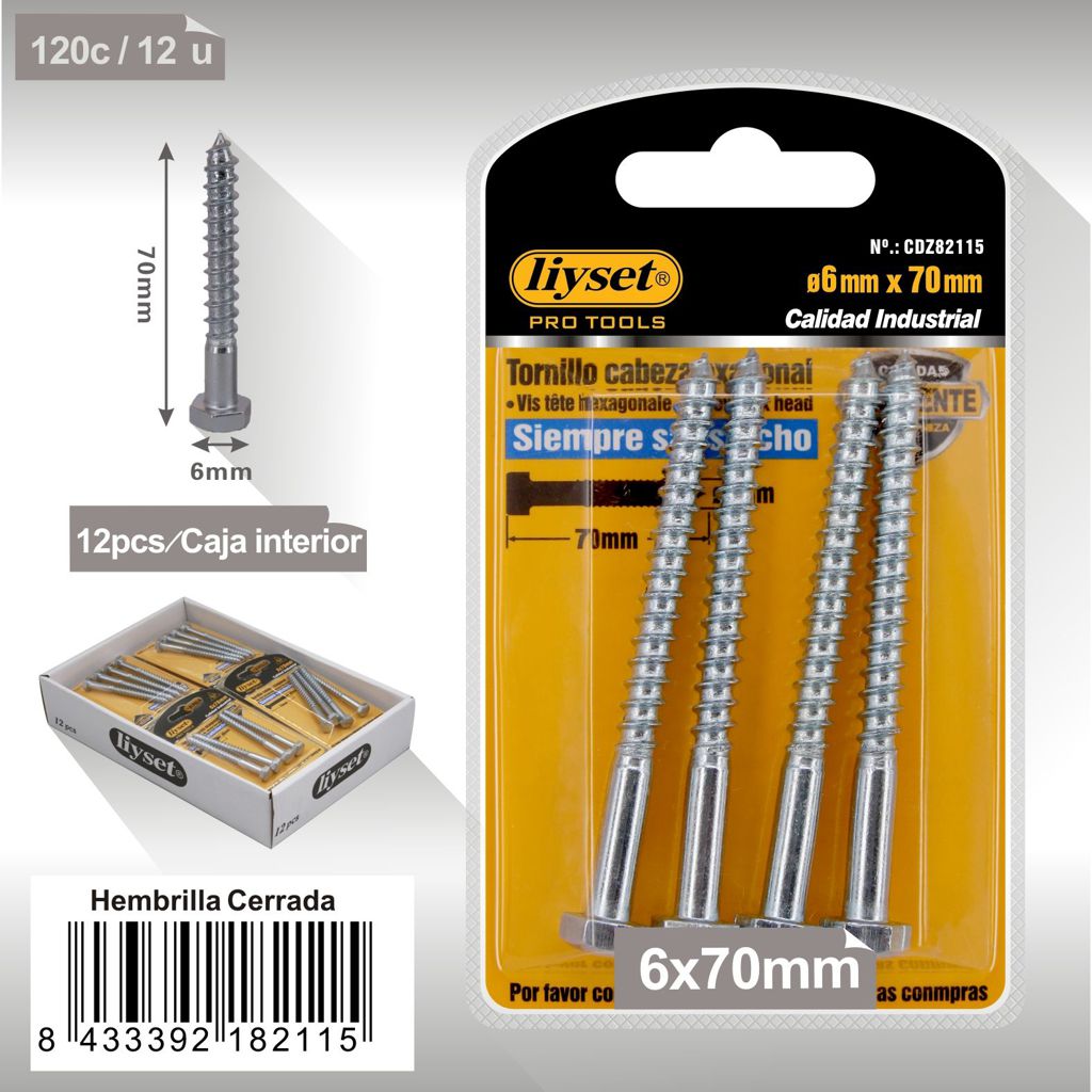 Liyset - Tornillo Cabeza Hexagonal