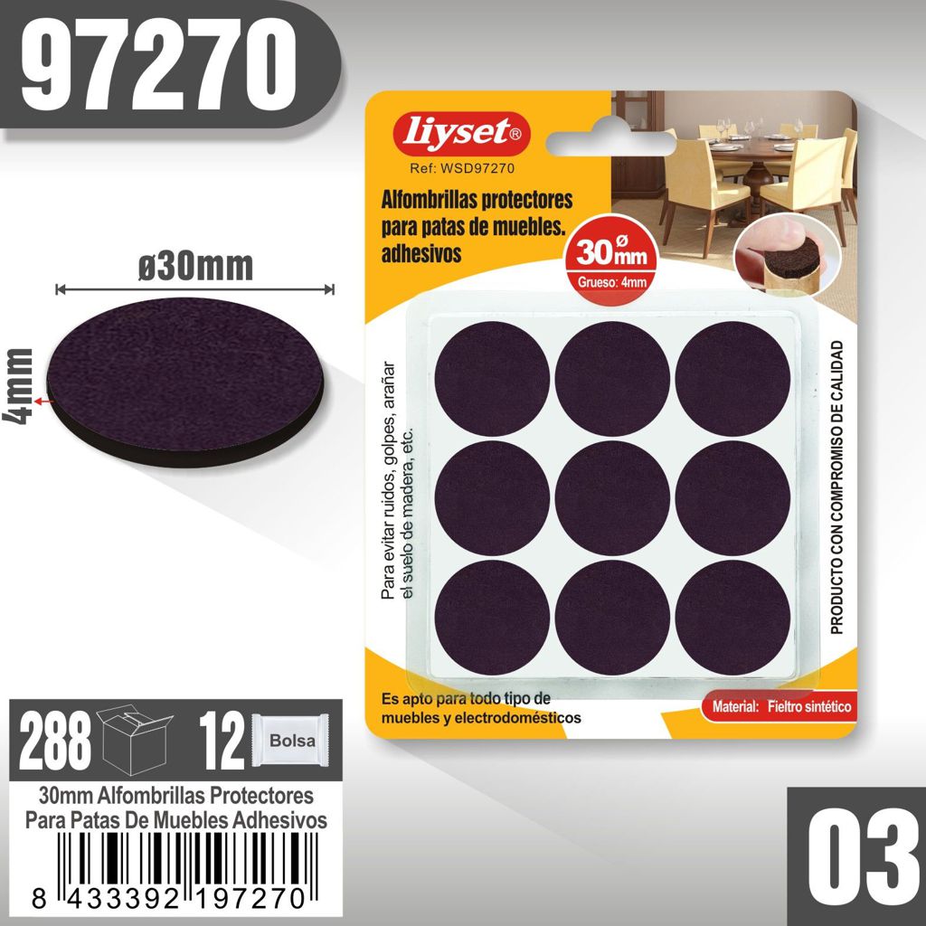 Liyset - Alfombrilla protectora para Patas de Muebles