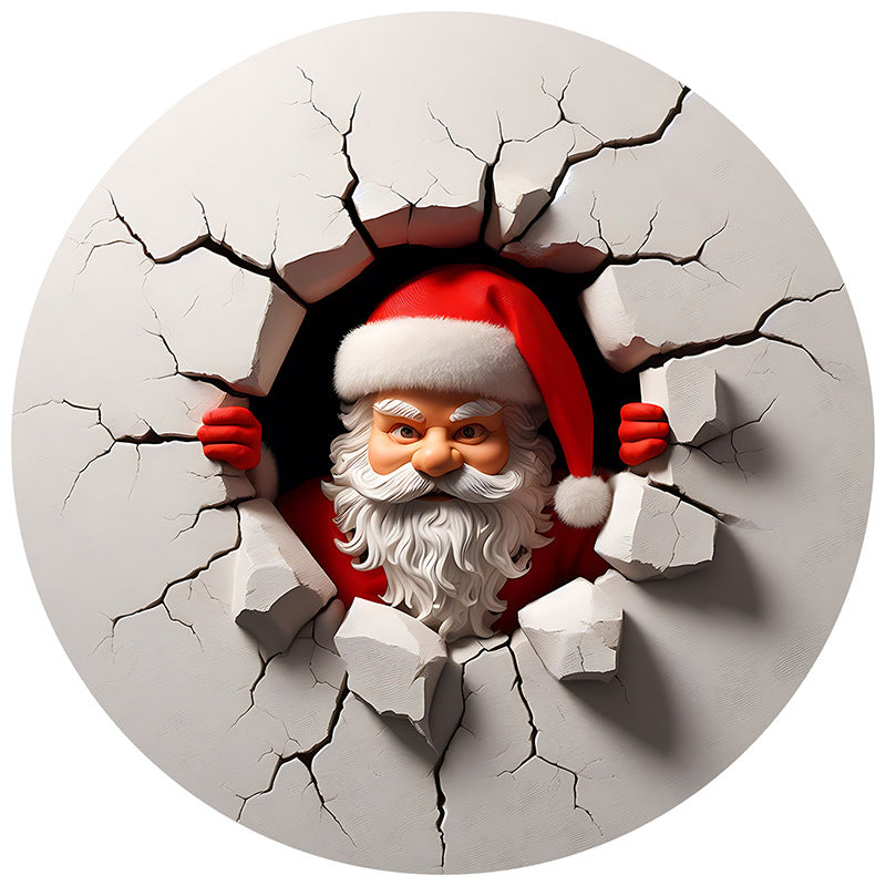 Navidad - Adornos redondos de acrílico de Papá Noel - Zhibo