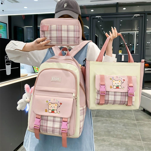 Mochila de secundaria o escuela primaria, conjunto de tres piezas - Zhibo