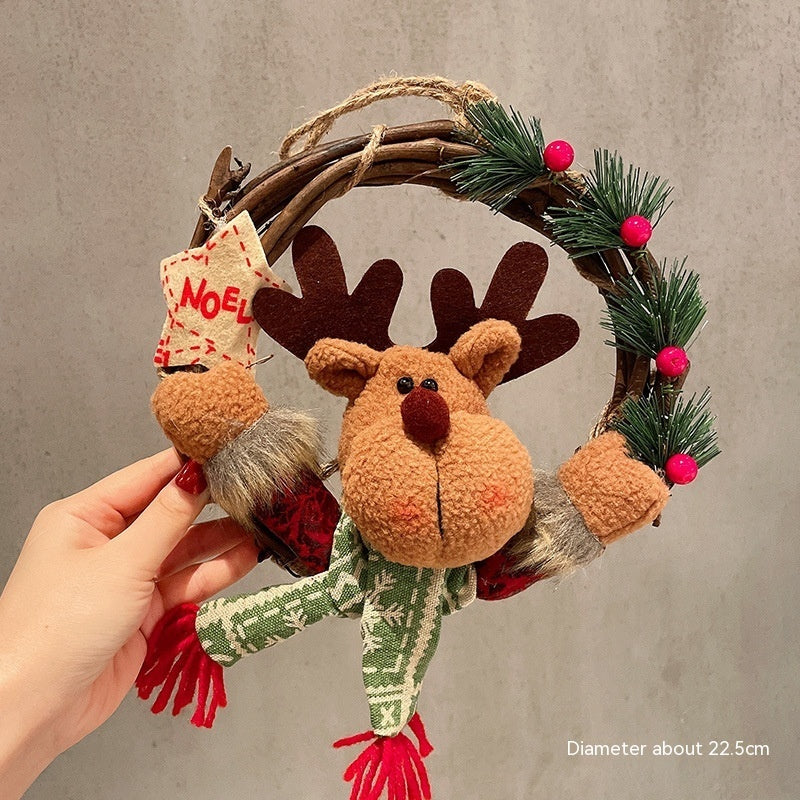 Navidad - Colgante con adornos de anillo de vid navideña - Zhibo