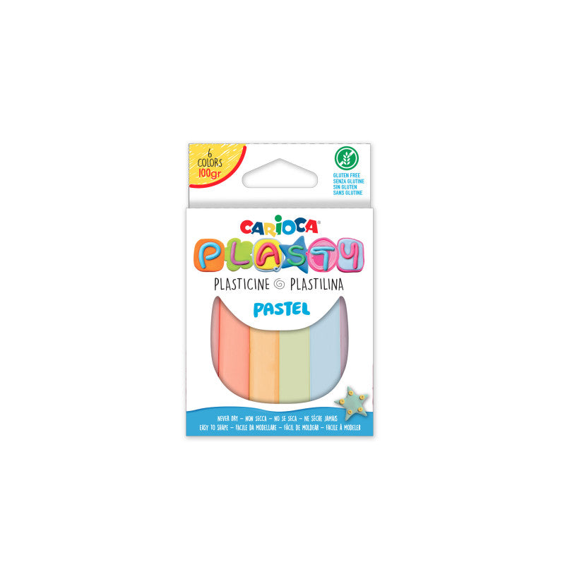 Carioca - Plastilina Plasty Pastel 100 g - 6 Uds