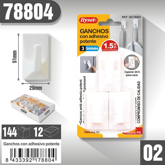 Liyset - Ganchos con Adhesivo Potente