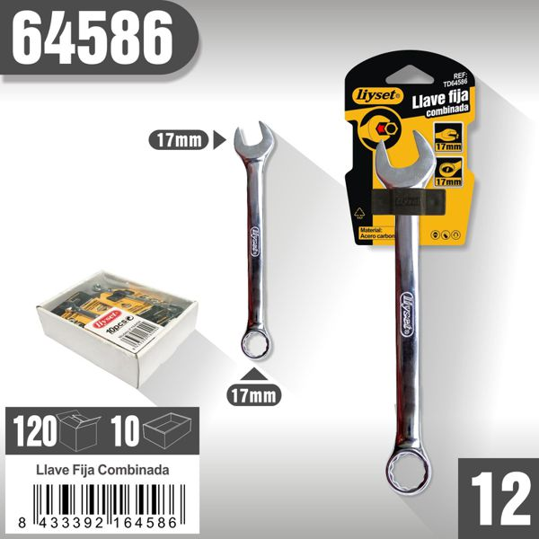 Liyset - Llave Fija Combinada 17mm