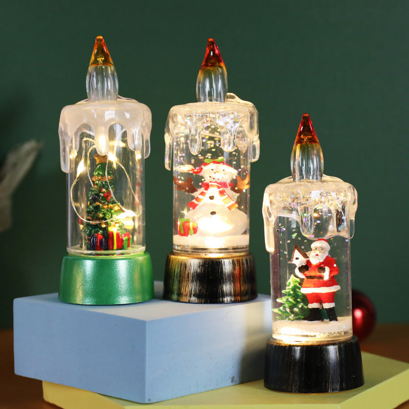 Navidad - Adornos navideños con velas para escritorio - Zhibo