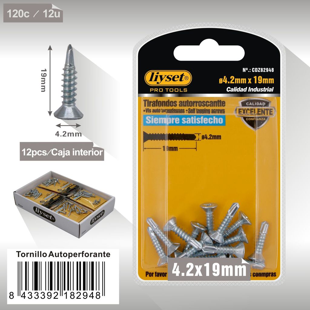 Liyset - Tornillo Autoperforante 4.2 x 19mm