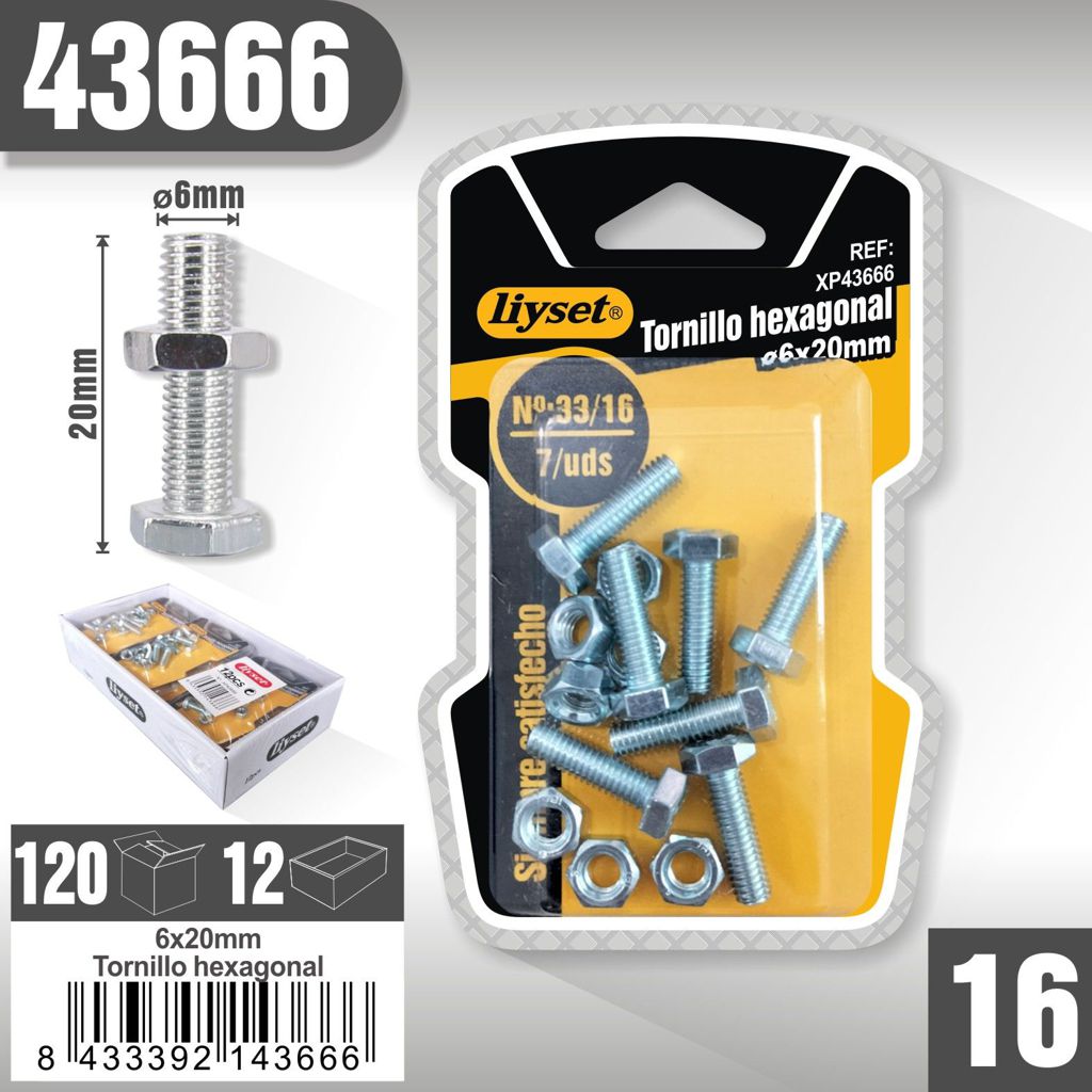Liyset - Tornillo Hexagonal 6 x 20mm