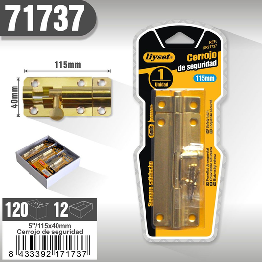 Liyset - Cerrojo de Seguridad 40 x 115mm