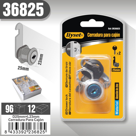 Liyset - Cerradura para Cajón 25mm