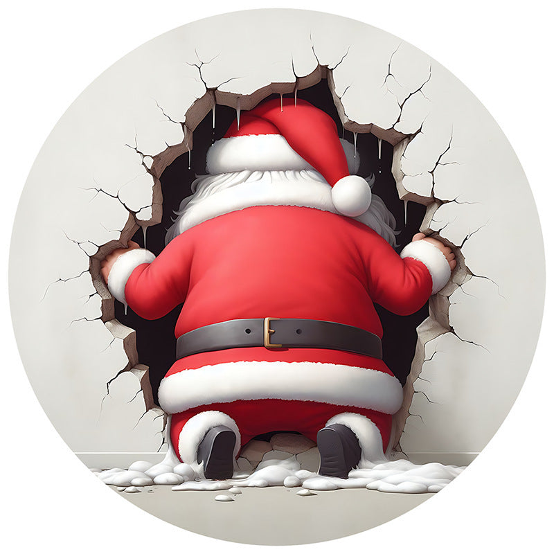 Navidad - Adornos redondos de acrílico de Papá Noel - Zhibo