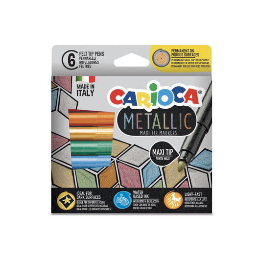 Carioca - Rotuladores Metallic Punta Maxi - 6 Uds - Zhibo