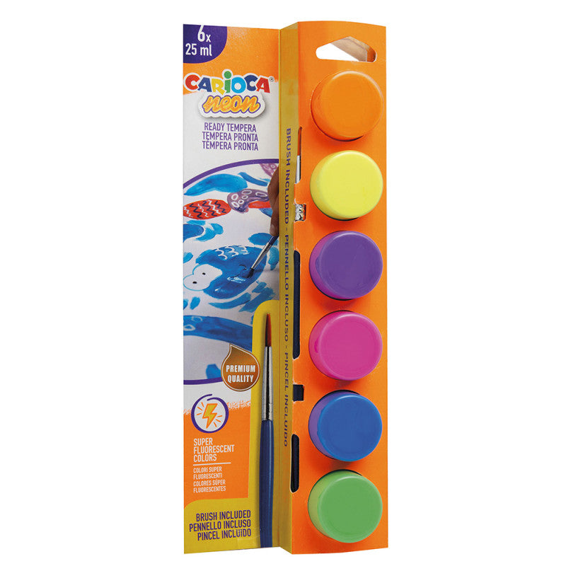 Carioca - Témpera en Botes 25 ml Neon - 6 Uds