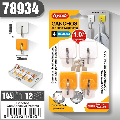 Liyset - GANCHOS CON ADHESIVO POTENTE